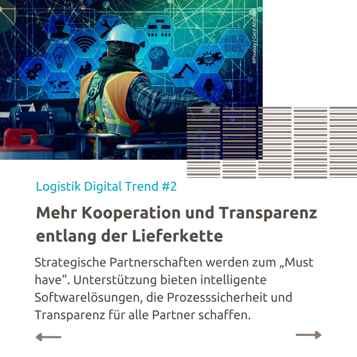 HECGmbH's tweet photo. Welche #Trends beein­flus­sen 2023 die #Logis­tik? Wir stel­len sieben digi­tale Trends vor, die Logis­ti­kern neue Chan­cen bieten: https://t.co/4PLZY8NZyT
#prozessoptimierung #kooperation #nachhaltigkeit #fachkräfte #lieferkette https://t.co/aLWiLWlkOW
