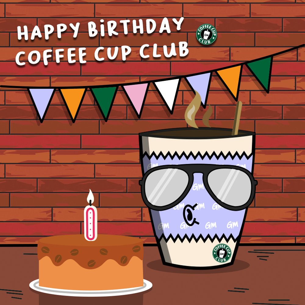 CoffeeCupNFT's tweet photo. Big GM! 

The Coffee Cup Club turns 1 Today! 🎉🎂🥳

Thank you to everyone that has supported us along the way. Forever grateful to each and everyone of you. 🫂

Stand by for a special holders giveaway to celebrate 👀☕️

Mint a cup to enter 👉 https://t.co/tpsWA5VTWa https://t.co/FWXtkvUH31