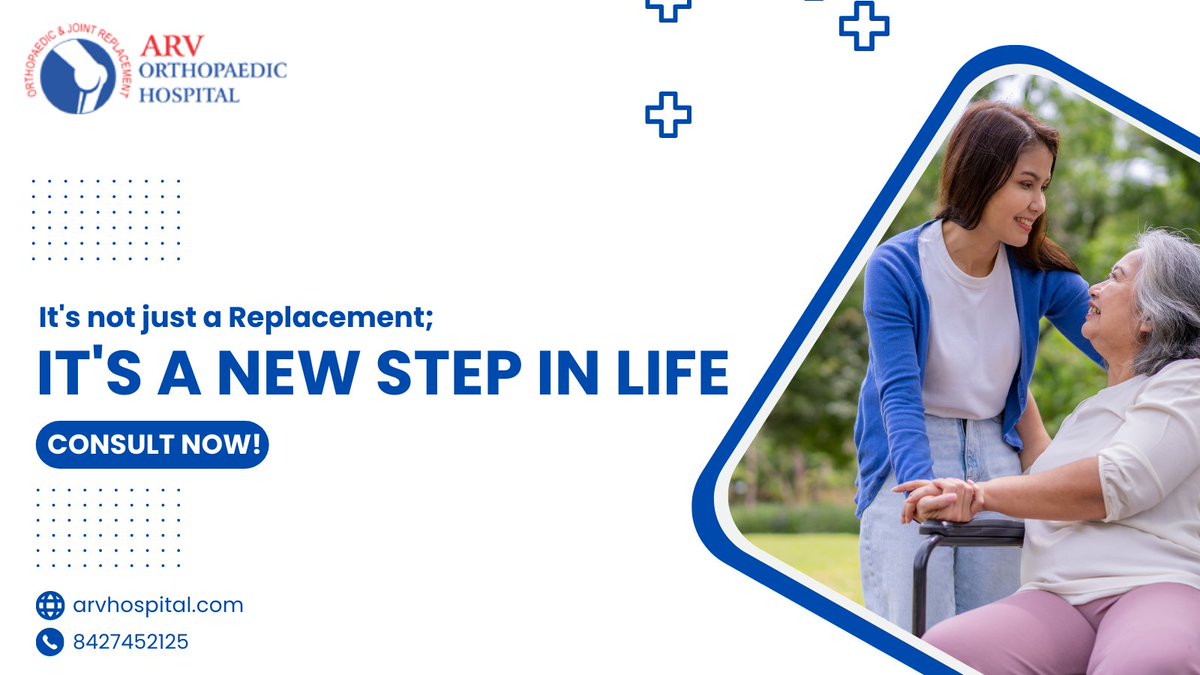 Say yes to the new lease on #life!  
Entrust us with your #health- and we’ll ensure you never regret the decision. 
  
For more information, reach out to us today.
📱 8427452125  
#arvhospital #hipreplacement #kneereplacement #jointreplacement #replacementsurgery