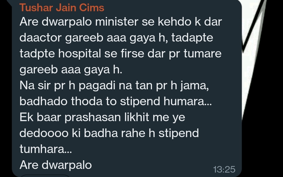 drjvinayak's tweet image. Protest for stipend hike - Day 6
Last increment was 4 yrs ago
Demand - Stipend hike of Intern, PGs, Senior Resident
Indefinite strike till our demands have been fulfilled
#juniordoctorstrike #doctorstrike #chhattisgarhdoctorstrike