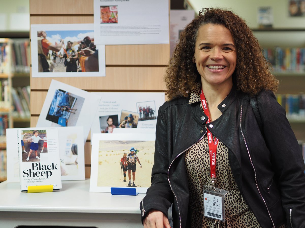 CDPStoday's tweet photo. This morning we welcomed Sabrina Pace-Humphreys, author and ultrarunner, to Deer Park to talk with our Year 8 and Year 9 pupils about race, identity, speaking out and running incredible distances. Have you read Black Sheep? 

@sabrunsmiles #AuthorVisit #Inspiring #FindYourVoice https://t.co/CSqXE7tFkG