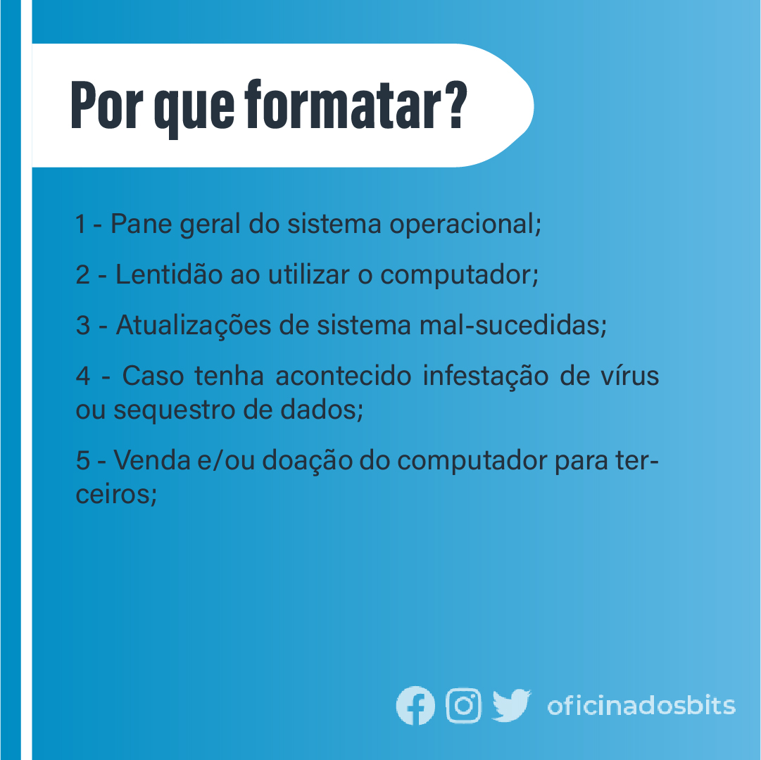 oficinadosbits's tweet photo. Conta pra gente aqui nos comentários se o seu computador precisa formatar!😉
.
.
.
#pcgamer #formatar #belohorizonte #notebookbh https://t.co/af08mXcF5w
