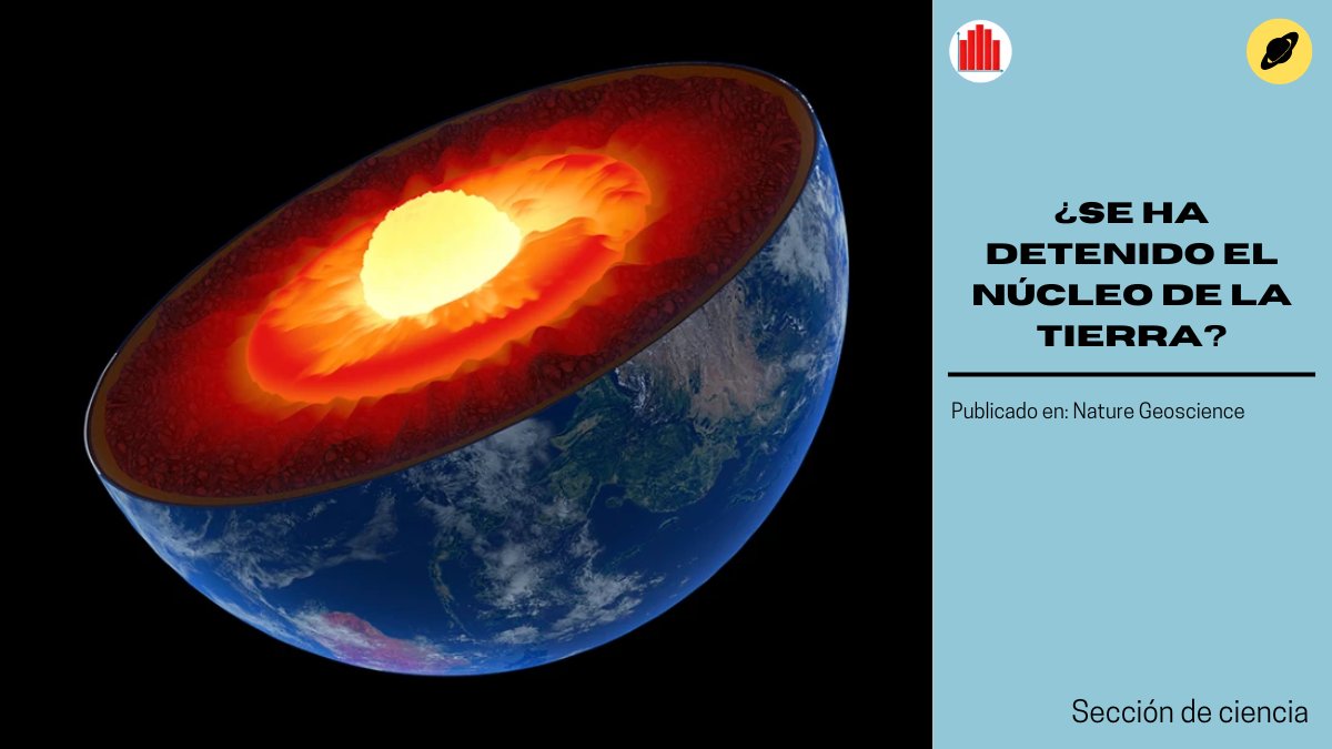 No, el núcleo de la tierra no se ha detenido. Estudios de terremotos entre 1995 y 2021 han observado que la velocidad de rotación del núcleo interno es un poco más lenta. #ComunicaCiencia #Nucleo #Nucleodelatierra