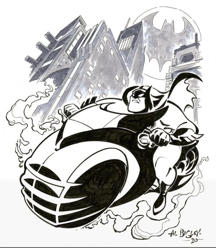 AlBigley's tweet image. #batman #batcycle #btas #dc #comicart #originalcomicart #batmananimated