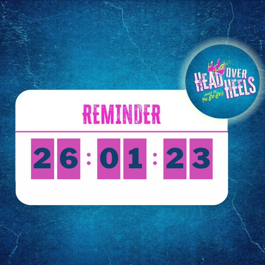 hopemilltheatre's tweet photo. This is your reminder that Head Over Heels opens in just 2 days time!! 
Have you got your tickets? 

Get up and get your tickets now 💘 
🎟️ https://t.co/jI0dViUW8a https://t.co/gw59yfK9Lq