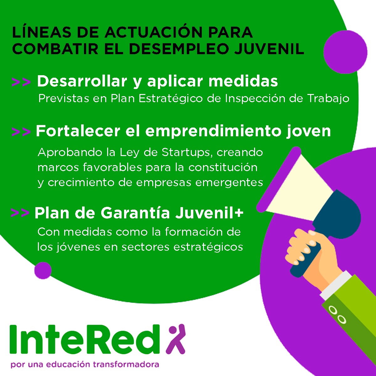 InteredAragon's tweet photo. Os aportamos las 3 primeras líneas de actuación destacadas que debemos de seguir para combatir el desempleo juvenil y luchar por un salario y condiciones dignas. ✊✊
·
#desempleo #desempleojuvenil #desempleojoven #paro #desempleadas #parojuvenil #crisis #estrategia2030 #intered https://t.co/WSdPGFM9Ib