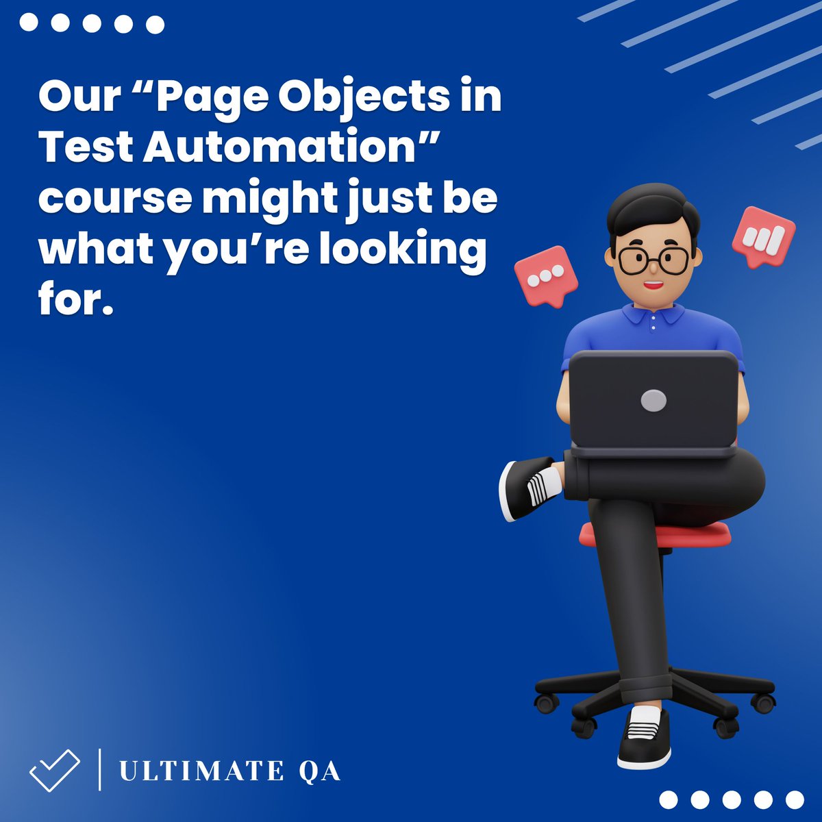 ultimateqaHQ's tweet image. What you&apos;ll learn:
🟡 Master how to use Page Object Model to write MAINTAINABLE test automation scripts
🟡 Explore awesome advanced techniques such as Fluid Syntax + Business Methods
.
#pageobject