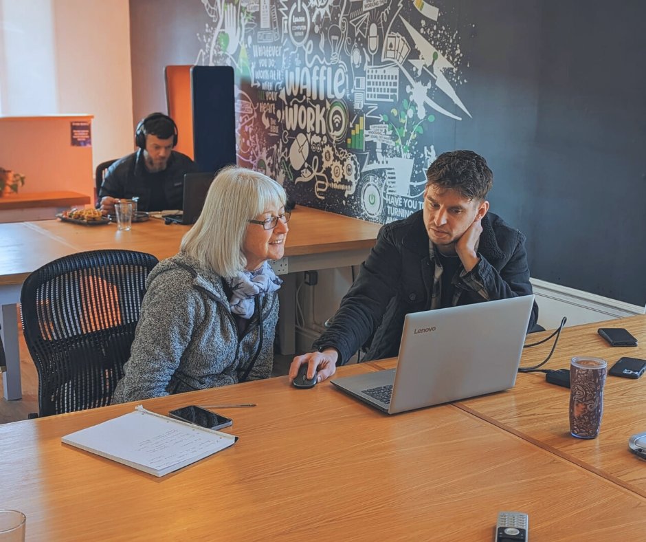 CommunityWaffle's tweet image. Here&apos;s Luke getting his #waffleon today.

We have found that offering free tech help drop-ins is a great way to start stigma-free, intergenerational conversations.