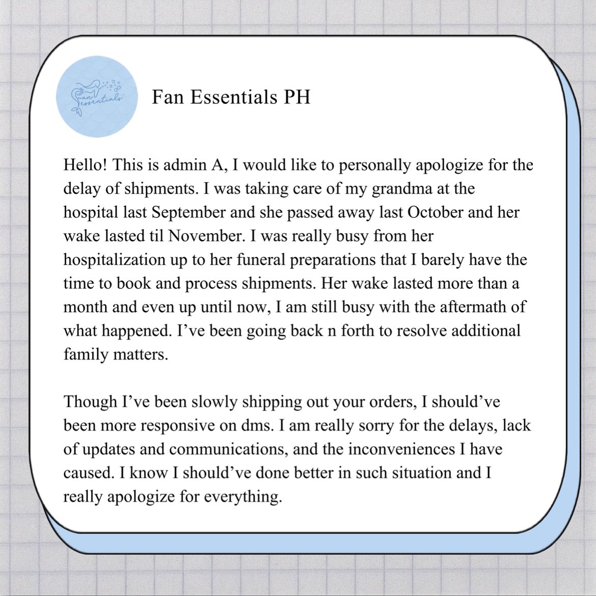 fanessentialsph's tweet photo. RE: Shipments of Remaining Items 

New Shipping Form: https://t.co/T3obS7pvsm

For other concerns: Kindly up your DMS. Thank you ~ https://t.co/Gn0WL8kQ7K