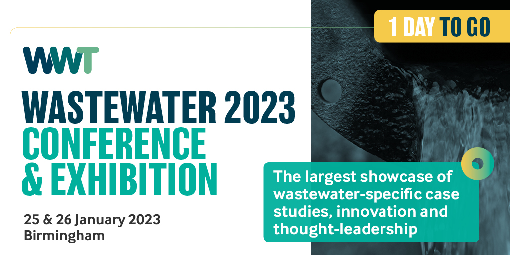 WWT's Wastewater Conference & Exhibition starts tomorrow! #Wastewater2023 is the unmissable event for #wastewater professionals dedicated to #water treatment, monitoring, bioresources, infrastructure & more! Book one of the last remaining places here: bit.ly/3S8TPaX