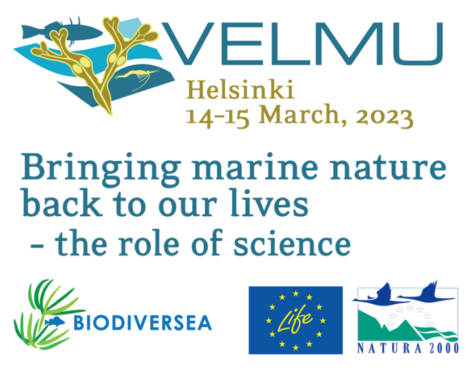 VELMU conference programme is now available!
Great talkers and many interesting topics on marine nature.
bit.ly/3iZ7eH4

Please register via this link by February 10, 2023!
bit.ly/3iZEg9Y

#VELMUconference #BalticSea #BioDiversea #MarineBiodiversity
