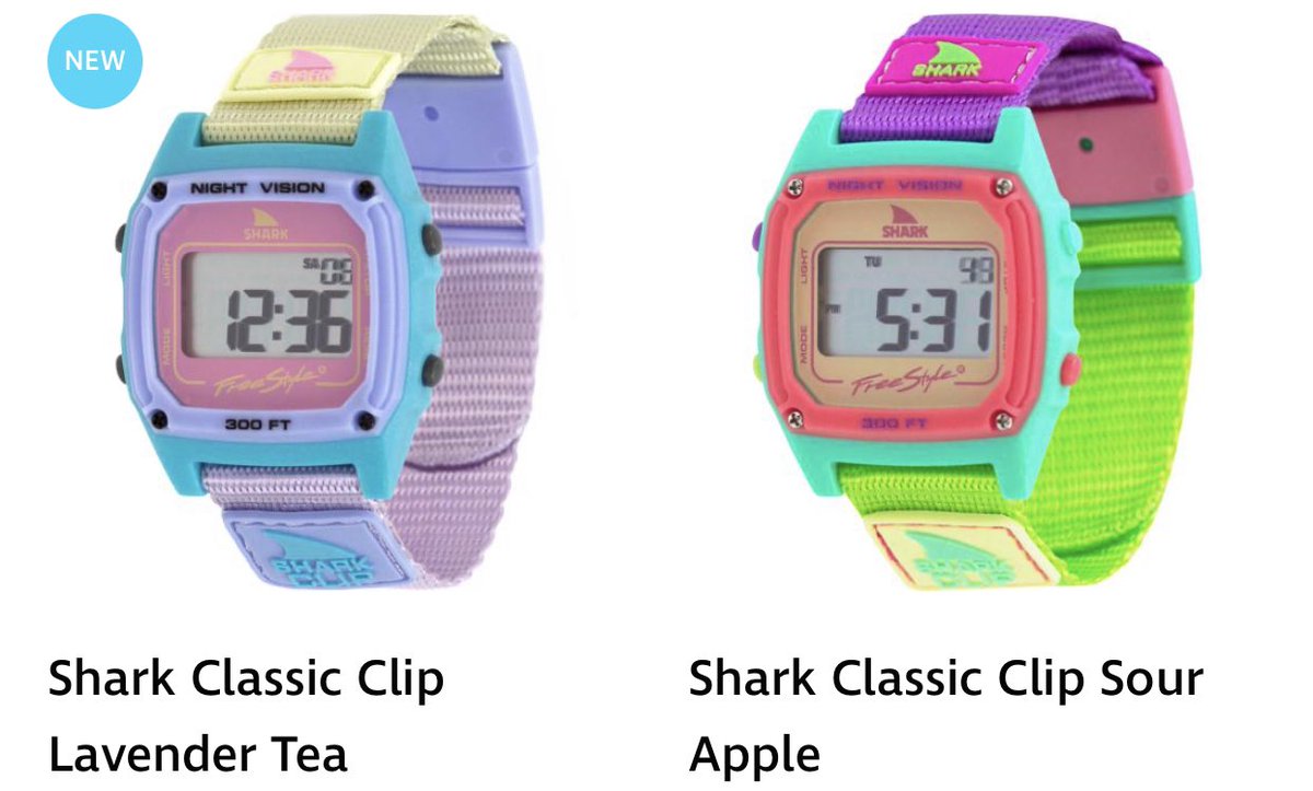 @fugiolabs Not my particular style, I would rock the fuck out of a pepe watch though. 

Speaking of style, when I was looking at iconic watches for this exercise, I stumbled on the old Sharkwatch! My daughter loved it, so I picked one up for her... I got one too.  😂

Daughters ↔️ Mine