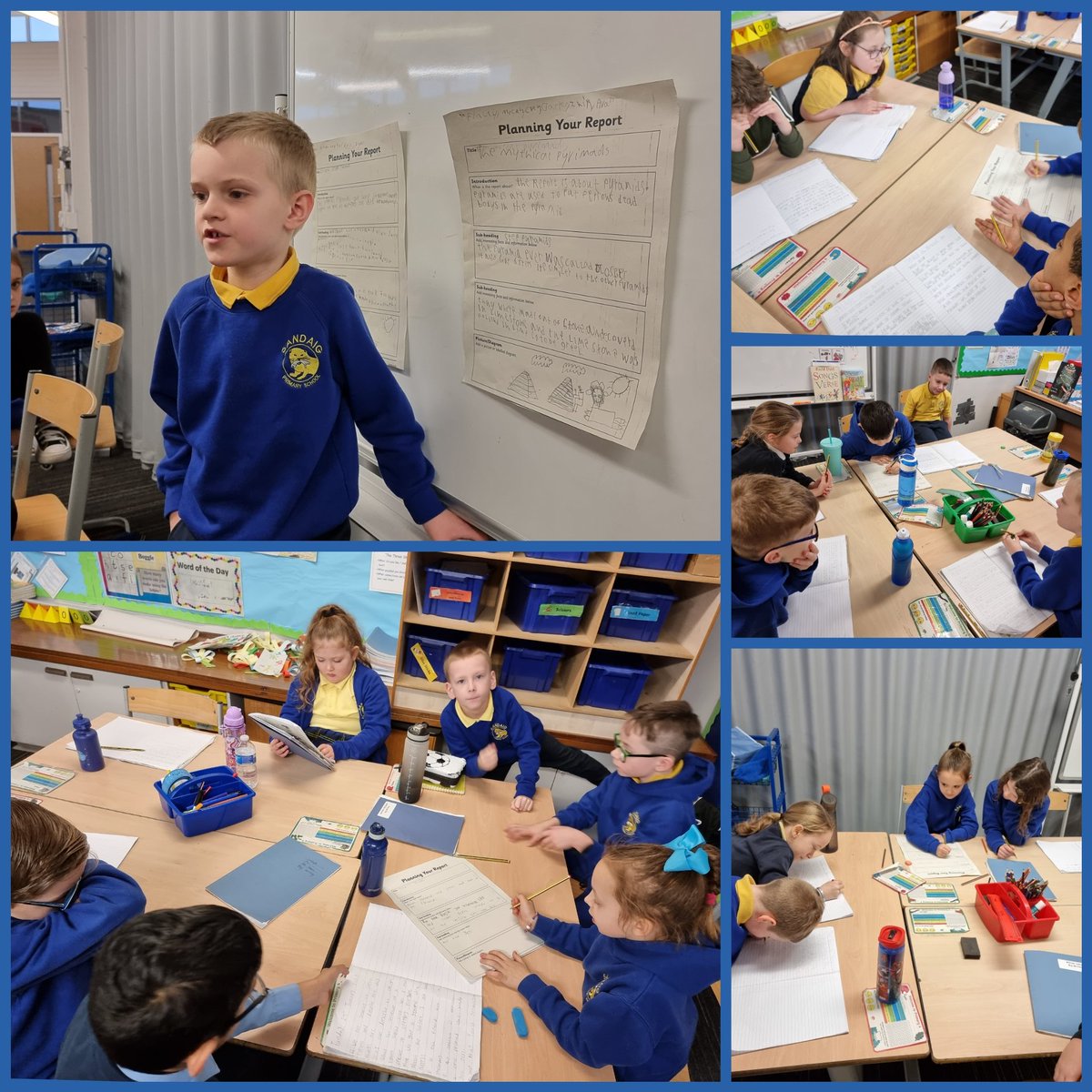 sandaigprimary's tweet image. A fantastic writing lesson today in P4 where they were able to create #reportwriting and link it to their #AncientEgyptians topic. Opportunities were taken to share their group and individual finished pieces with the rest of the class. Learning great life long #skills 📝✍