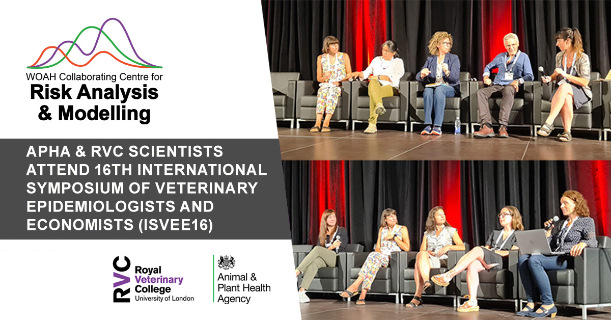 RoyalVetCollege's tweet image. 🇨🇦 Scientists from @APHAgovuk and the RVC attended the 16th International Symposium of Veterinary Epidemiologists and Economists #ISVEE16 held in Canada in August 2022 #WOAHCCRAM #APHAscience #riskananlysis #modelling

➡️ Read the conference reports at: rvc.uk.com/ISVEE16