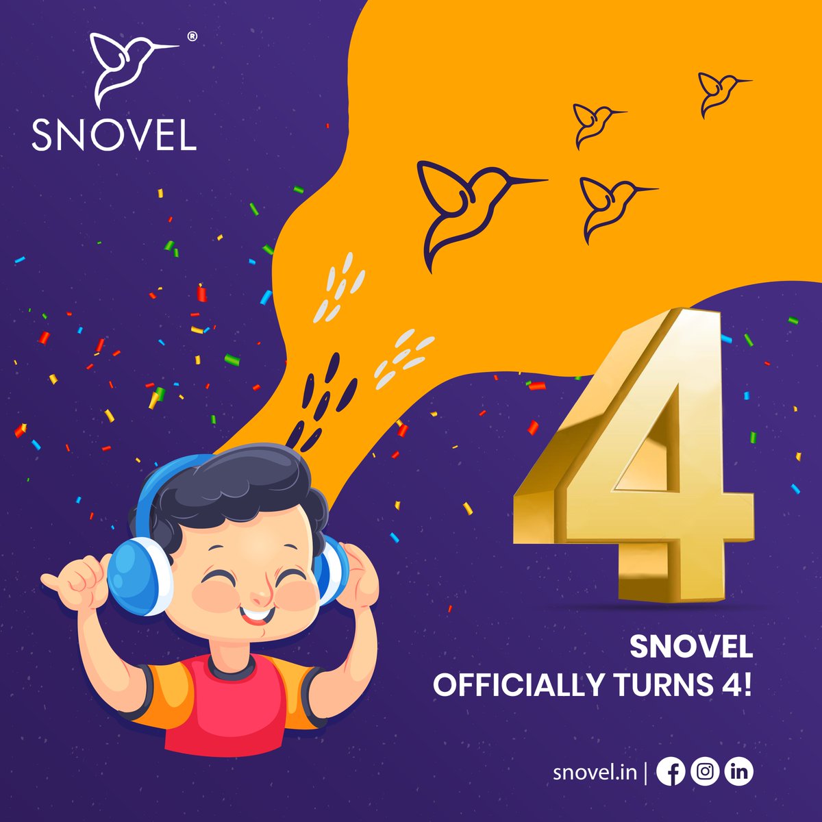 FollowSnovel's tweet image. On our incorporation day, we express our deep gratitude to all our listeners and stakeholders!

Need your blessings for an exciting journey ahead!
.
.

#snovel #audiobooks #audiolearning #education #kidslearning #outoftheboxthinking #4years #listening #funlearning #businessgrowth