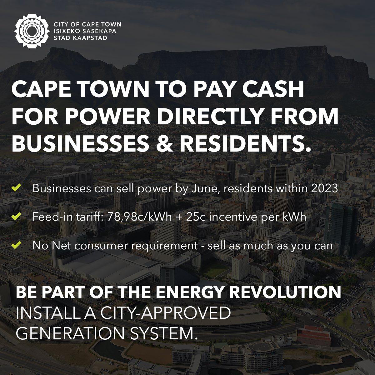 chrisyelland's tweet image. Seems like City of Cape Town is leading the way and putting the National Energy Crisis Committee, (NECCOM), Eskom and other municipalities in South Africa to shame.