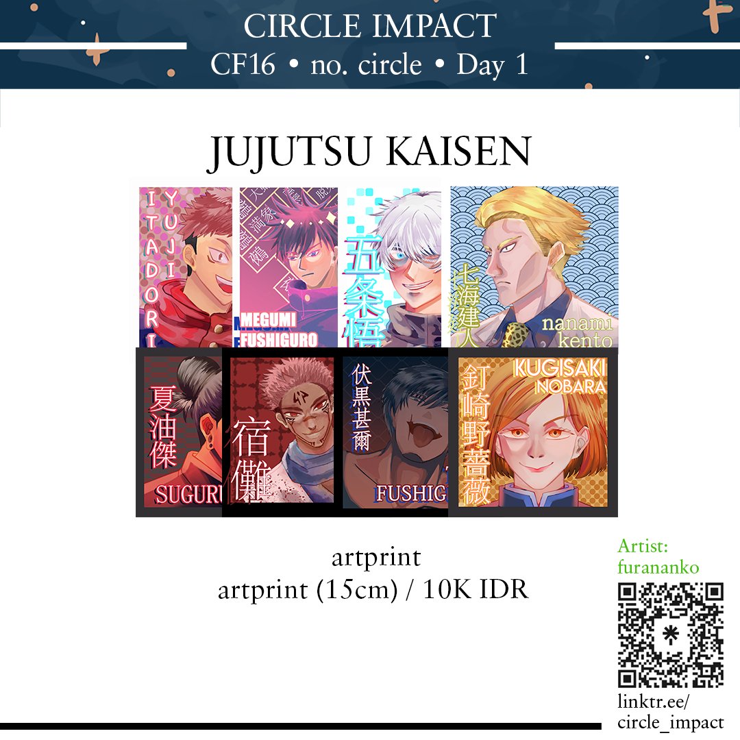 circle_impact's tweet photo. Scroll ⬆️
8/
Fanmerch by:
@franankoeigen

#jujutsukaisen #yujiitadori #megumifushiguro #gojosatoru #nanamikento #sugurugeto #piofiore #lilianaadornato #yang #dantefalzone #nicolafrancesca #orlok #gilbertredford #henrilambert #olympiasoiree #akaza #byakuya https://t.co/omSWOrbI3u