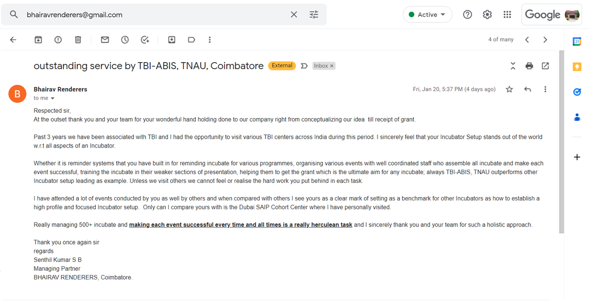 AbisTbi's tweet photo. ABIS, TNAU, Coimbatore is happy to share a valuable testimonial from TBI Incubatee!
#TechnologyBusinessIncubator #TNAU #DABD #incubator #incubationcentre #startup #startups #agritech #agritechstartup #nidhiprayas #grant #supportingstartups #agriculture #agristartups #testimonial https://t.co/JCdIgmFscT