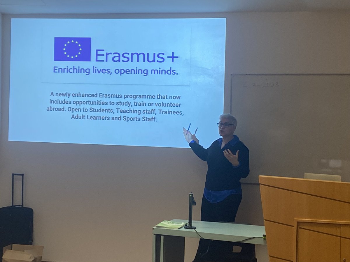 MariaWalshEU's tweet photo. 🇪🇺 Erasmus+ offers mobility and cooperation opportunities in
•higher education
•vocational education and training
•school education (including early childhood education and care)
•adult education
•youth
•sport

Speaking to @ATU_GalwayCity students today. https://t.co/bB6JdAtO18