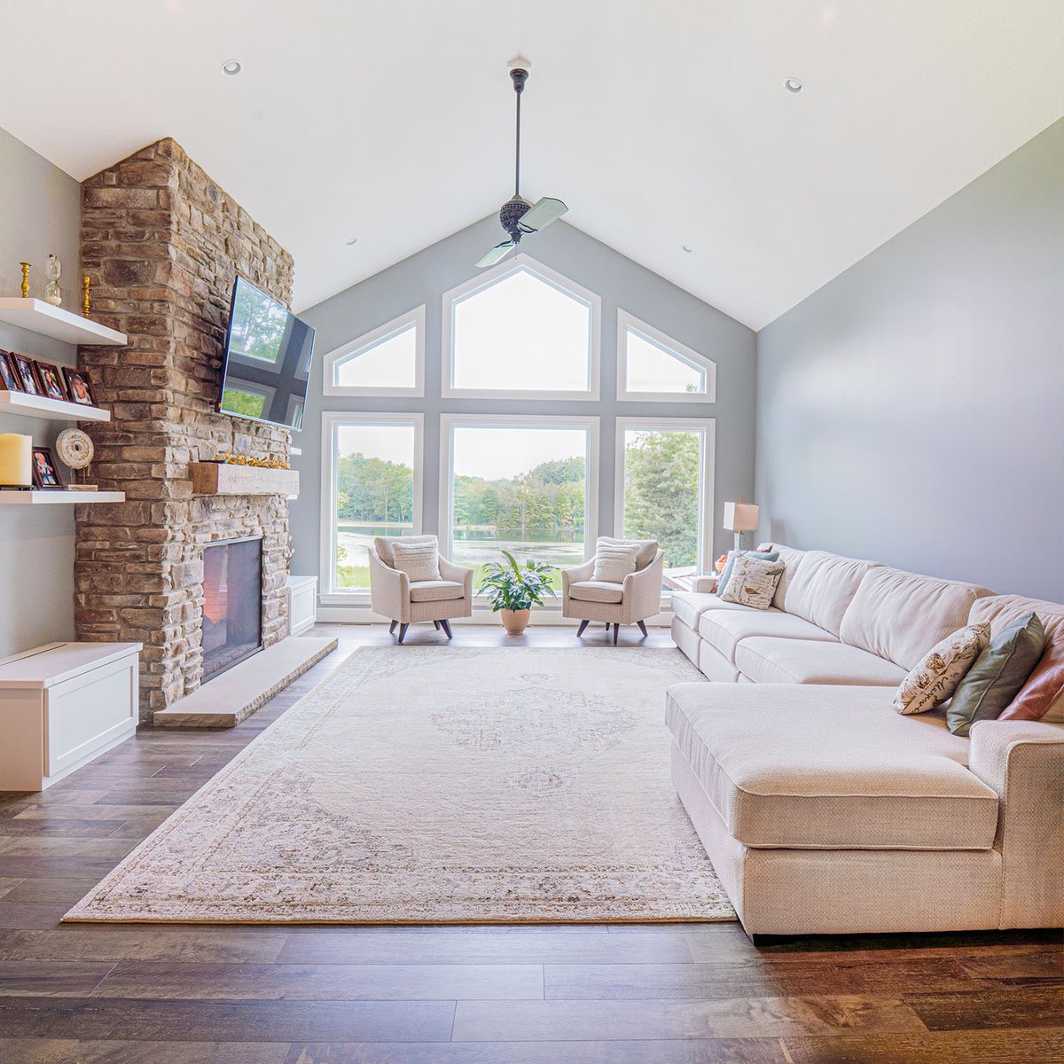 This Master Plan Home offers a sun drenched floor plan, and inspiring scenic view!

#fireplace #livingroomdecor #stonefireplace #interiorinspo #modernfarmhouse #modernfarmhousestyle #bhghome #interiorinspo #housedesign #houseenvy #houseandhome #transitionaldesign #neutralhome