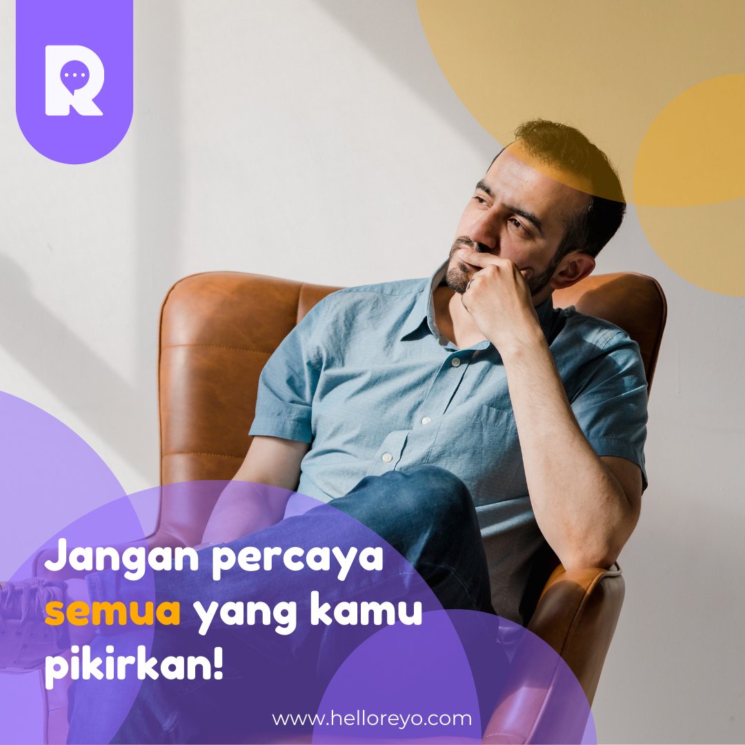helloreyo_id's tweet photo. Jangan percaya semua yang kamu pikirkan!

#kesehatanmentalindonesia #lawankesepian #quotesdaily #curhatitusehat #curhattanpadihakimi #kesehatanmental #amancurhat #teleponreyo #hidupsehatdenganreyo #Reyo https://t.co/8UsI40ulRg