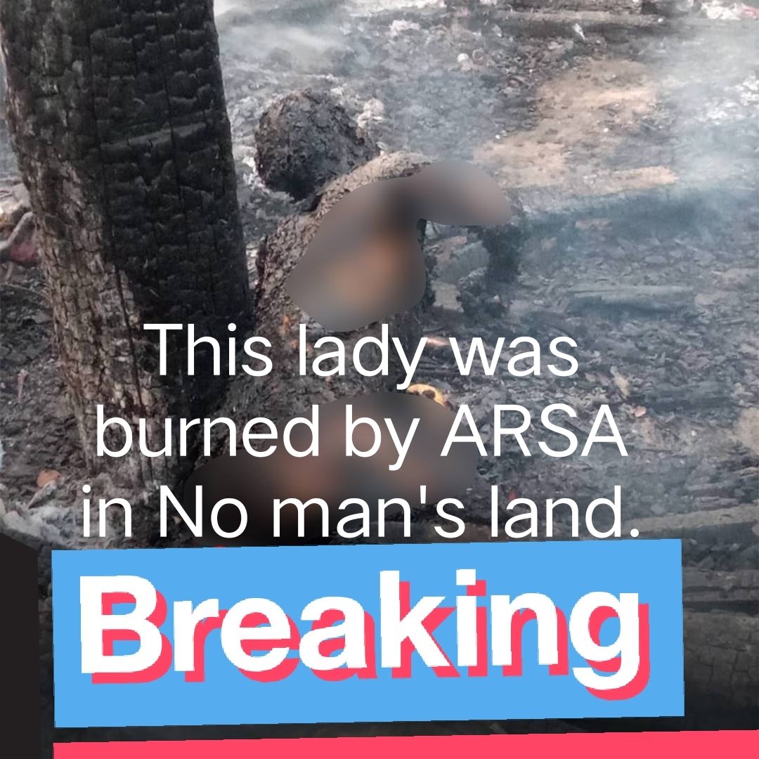 As #ARSA kills many Rohingyas in Refugee Camps then RSO attacked ARSA Terrorists.

Being unable to win the war of #RSO, ARSA Terrorists burned the Refugee Camp of No man's land and there a lady was on fire.

Burning the Camp of No man's land, ARSA Terrorists accuse of #RAB &amp; RSO.