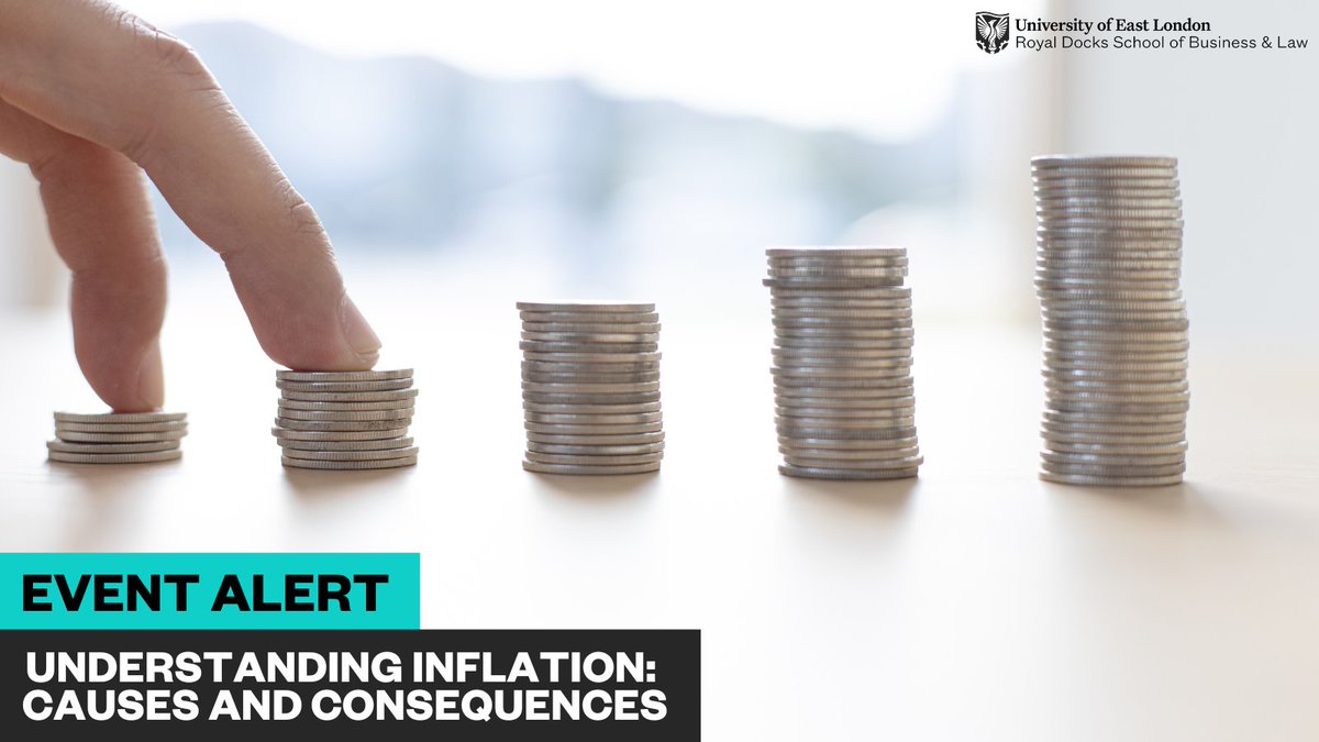 Learn about the causes &amp; consequences of #Inflation from our experts, Jeremy Gilbert, Shampa Roy-Mukherjee, Vassilis K. Fouskas &amp; Meera Tiwari on Jan 26th. Don't miss out! Register now: bit.ly/3XUatP2 
#UEL #Economy <a href="/ShampaRoyMukhe2/">Shampa Roy-Mukherjee</a> <a href="/VassilisKFouska/">Vassilis K. Fouskas</a> <a href="/MTiPeace/">Meera Tiwari</a>