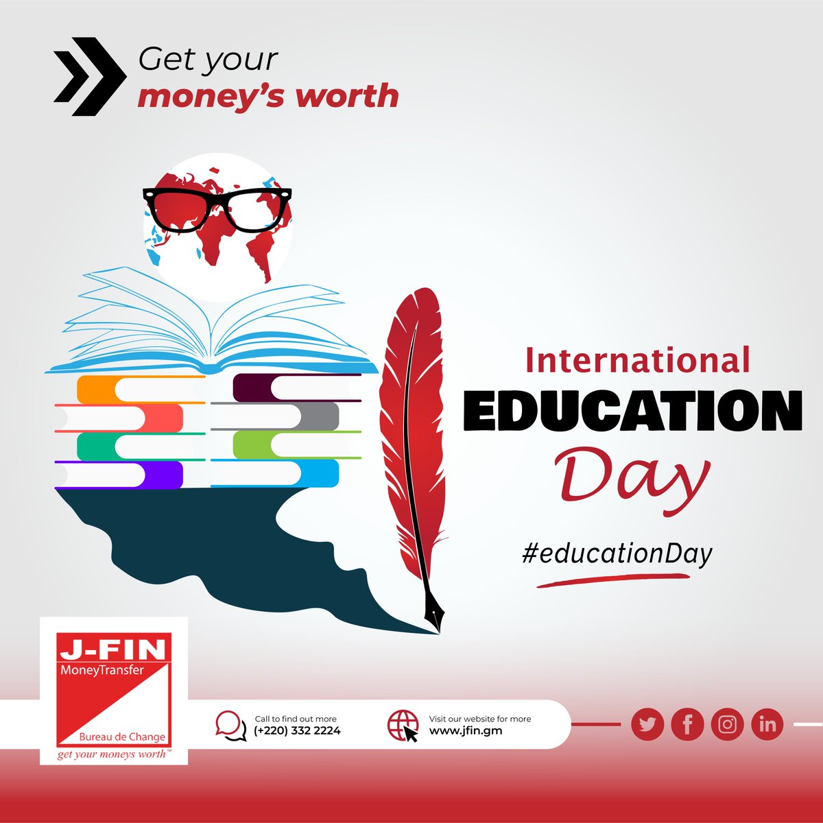 JFINTransfer's tweet image. Today, on International Education Day, we recognize the importance of access to education for all. Let's continue to strive for a more inclusive and equitable world. #InternationalEducationDay #EducationDay #InvestInEducationa1