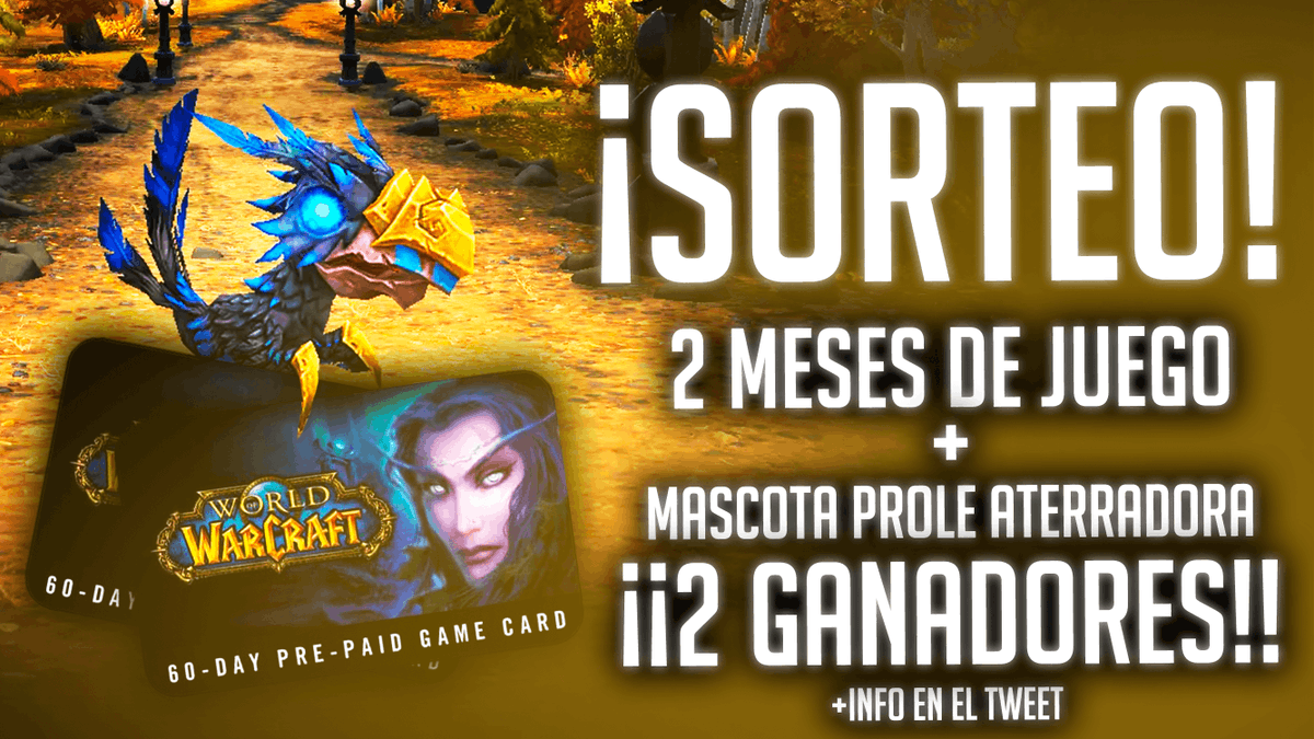 champepro's tweet photo. 🎁 SORTEO ACTIVO🎁

Celebramos la llegada del parche 10.0.5 de #Dragonflight

Consigue 2 meses de #worldofwarcraft y la mascota "Prole aterradora"

1⃣ RT &amp; Like 
2⃣ Sigue a @champepro y @Warcraft_ES 
3⃣ Haz + acciones en el enlace 👇

https://t.co/bnx6oJSRoc

#WoW_Partner https://t.co/id28aSjfac