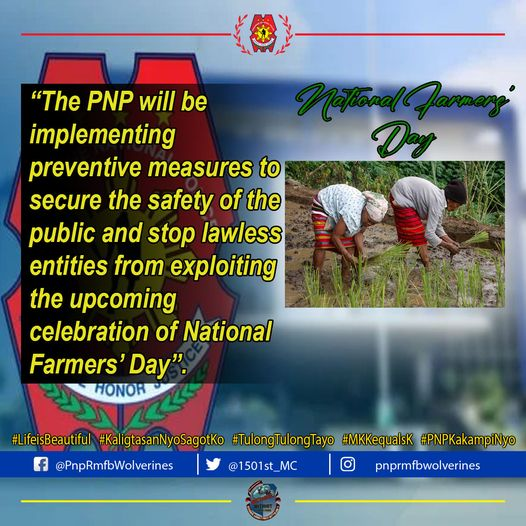 RmfbWolverines's tweet image. Pinapahalagahan ng PNP ang mga kontribusyon at sakripisyo ng ating mga kababayang magsasaka bilang isang sektor na nagtataguyod ng ating ekonomiya.
Mabuhay ang mga Magsasakang Pilipino!!
#LifeIsBeautiful 
#TulongTulongTayo 
#KaligtasanNyoSagotKo
#MKKequalsK 
#PNPKakampiNyo