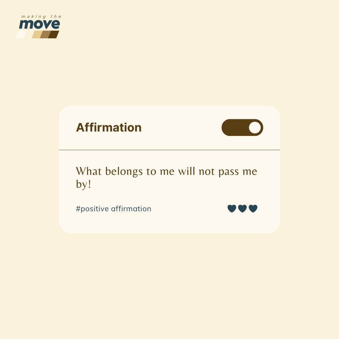 MakingthemoveCa's tweet photo. This week expect that what is yours is coming your way. If this is for you give us ๐ค๐ค๐ค๐ค๐ค
Have an amazing week #makingthemove #careertips #interviews #careeradvice #mentalhealth #careercoaching #affirmations https://t.co/HajoSwCI7J