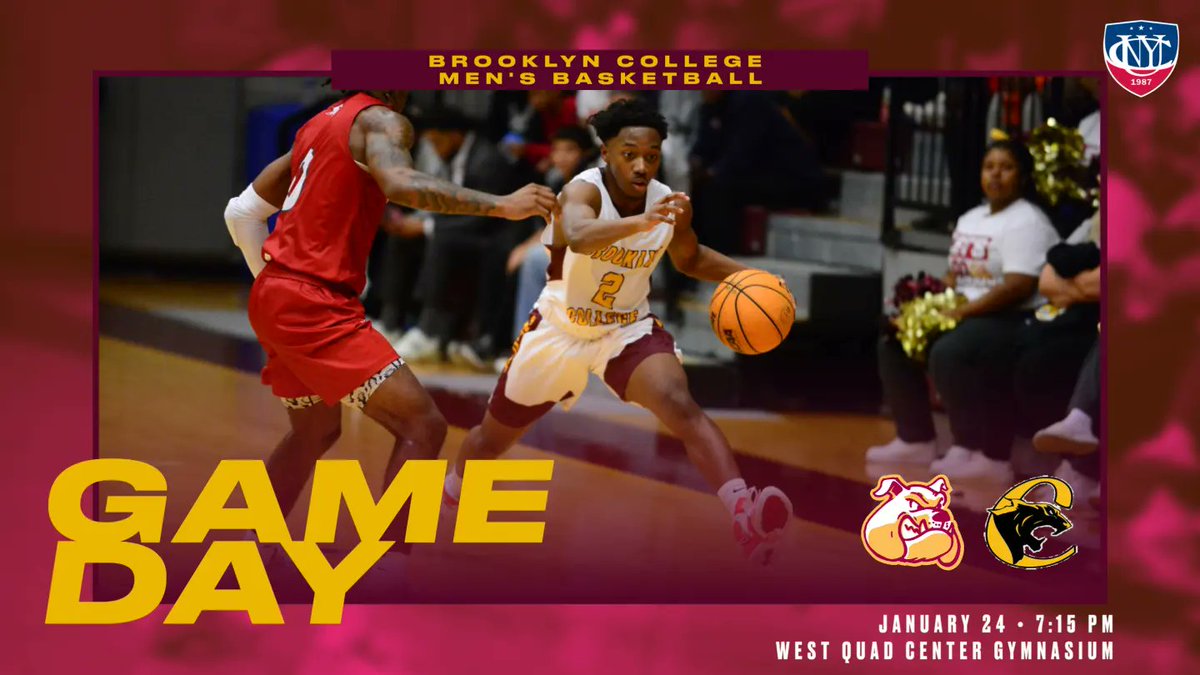 bklyn_bulldogs's tweet photo. #Gameday | MBB 🏀

#BattleofBedfordAvenue at the West Quad Center tonight!

 🆚 @MECCougars
📍Brooklyn, NY 
⌚7:15pm 
📺📊https://t.co/BcS6zBtQSm

@Brooklynmbb @CUNYAC

#BCFamily #PlayLikeaBulldog #cunyhoops #d3hoops #TheCityPlaysHere #ncaadiii #whyd3 https://t.co/NYm1F8E7lt
