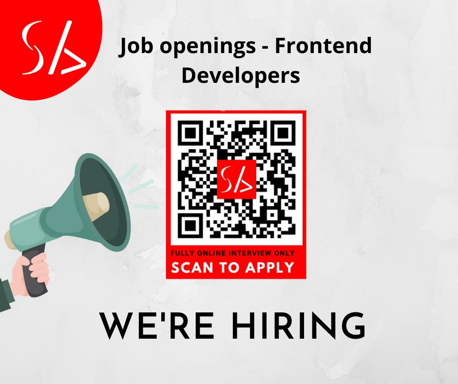 We are hiring front end developers with minimum of one year experience in Angular or React JS or VUE JS can apply now. 

Salary : 3 to 5 LPA

 #TamilNaduJobs #software #hiring #developers #programming #jobsearch #jobopening #ecommerce #IT #PHP #ReactJS #AngularJS  #frontendjobs