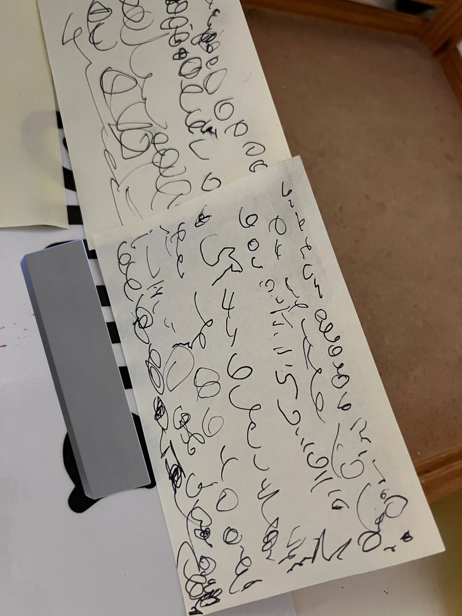 SofiaWallace20's tweet photo. “What are you doing”
“Writing”
“What are you writing?”
“Words”
“Can you tell me what the words say?”
“No, I am very busy writing.”

Okay then 🤓

#authenticliteracy #justcute #preschool https://t.co/0MHDOdEoM9