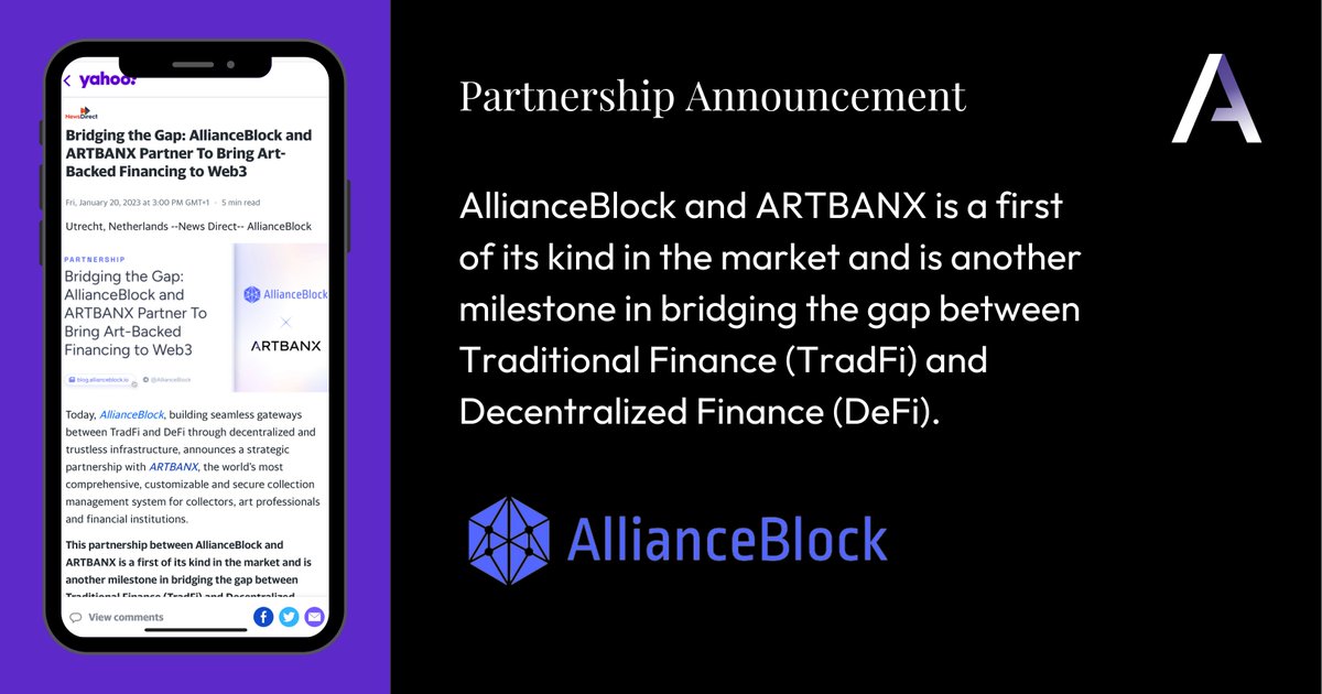 _artbanx's tweet photo. Last week we announced partnership with @allianceblock, building seamless gateways between TradFi and DeFi through decentralised infrastructure, with ARTBANX, the world’s most comprehensive, customisable and secure art collection management system.

https://t.co/vWCJFMkvXV https://t.co/YCsoBMsW0T