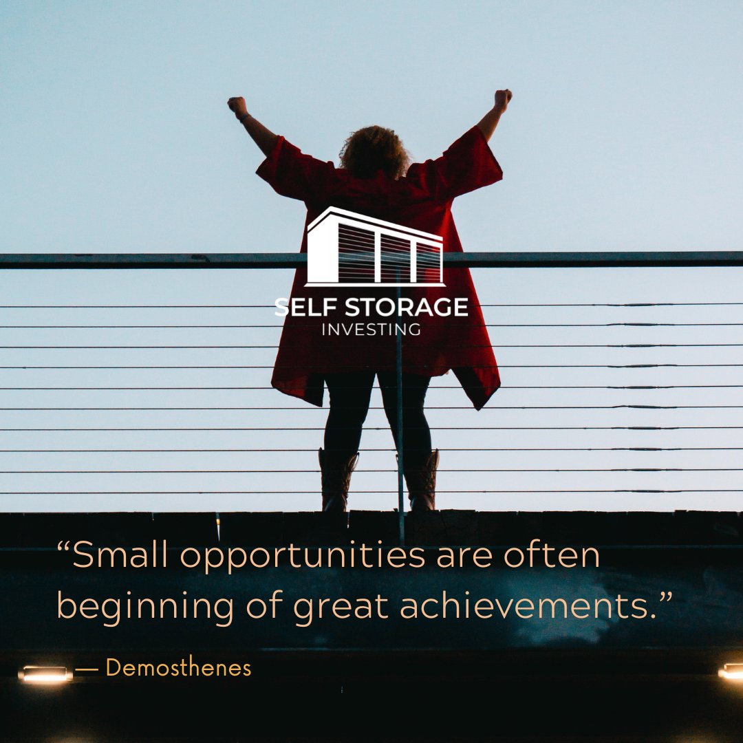 SelfStorageGuy's tweet photo. “Small opportunities are often beginning of great achievements.” — Demosthenes
Learn more about us: https://t.co/9EF80XiVYQ
#selfstoragehelp #SelfStorage #PassiveInvesting #SelfStorageFund #CashFlowPayments #CashFlowRealEstate #investinginselfstorage #realestateinvesting https://t.co/Vg7mcBWrz1