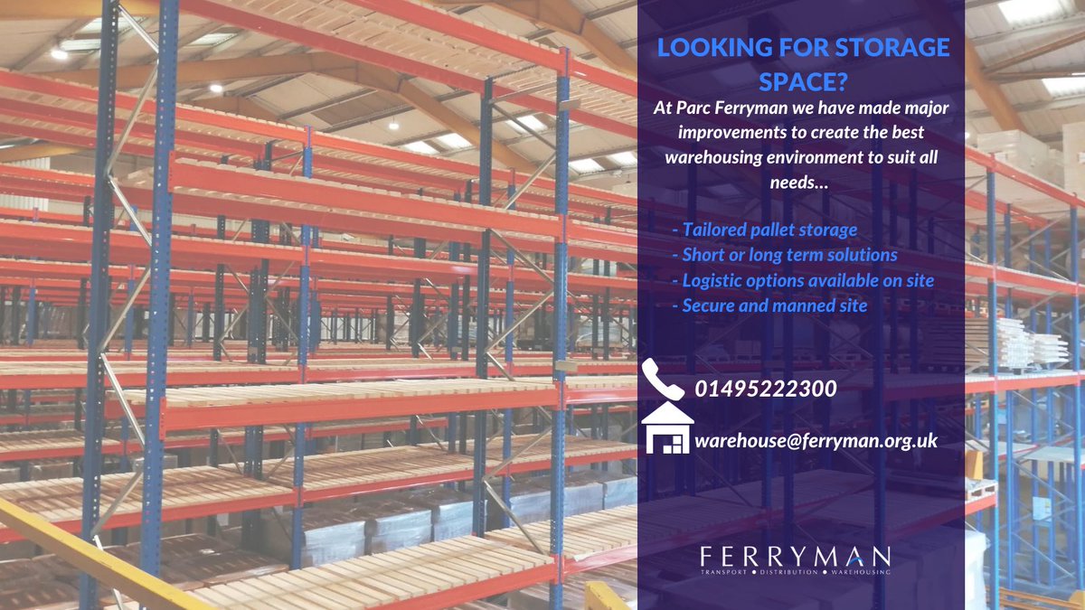 Here are our storage options on offer here at <a href="/FerrymanLtd/">FerrymanLtd.</a> ➡️

- Short &amp; long term storage
- Large or small pallet quantities 
- Pallet size options
- Easy access
- Competitive rates
- Transport options on site
- 24/7 security 

Get in touch for more information📞 

#ferrymanltd