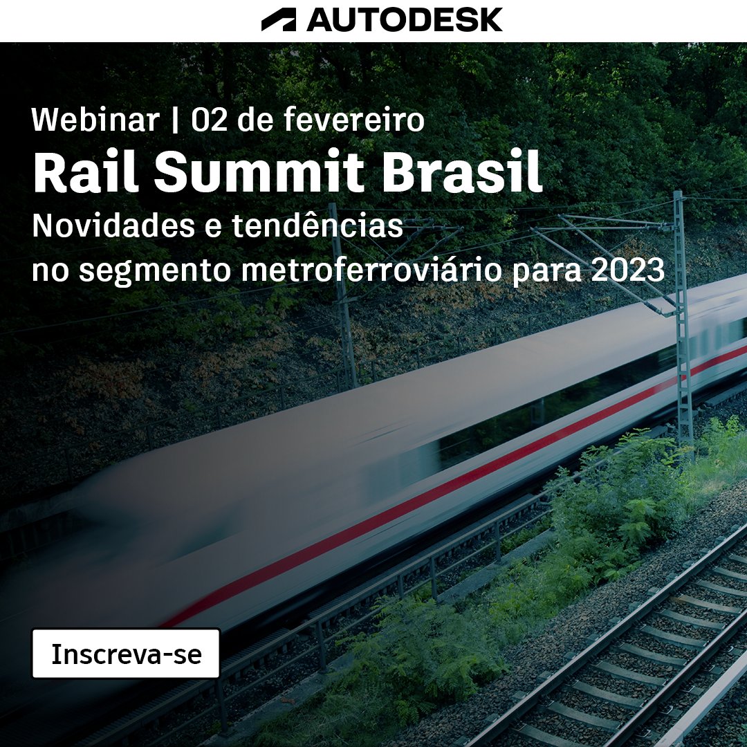 Venha participar do webinar sobre novidades e tendências no segmento metroferroviário para 2023! Faça sua inscrição gratuitamente no link abaixo!
autodesk.com.br/webinars/aec/r…