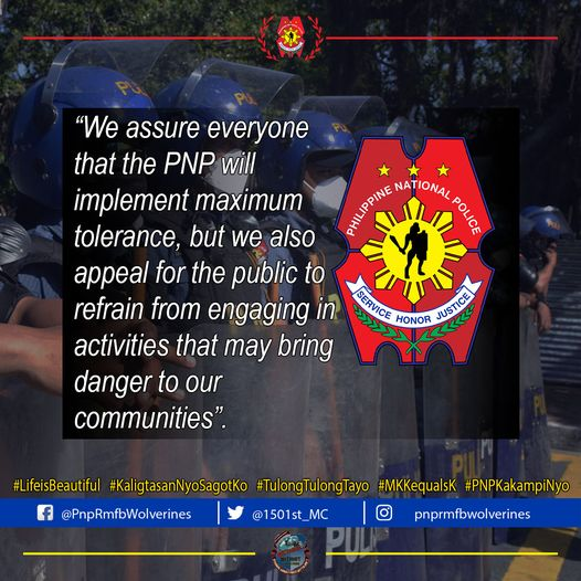 RmfbWolverines's tweet image. &quot;The PNP will be implementing preventive measures to secure the safety of the public and stop lawless entities from exploiting the upcoming celebration of National Farmers&apos; Day&quot;.

#LifeIsBeautiful 
#TulongTulongTayo 
#KaligtasanNyoSagotKo
#MKKequalsK 
#PNPKakampiNyo