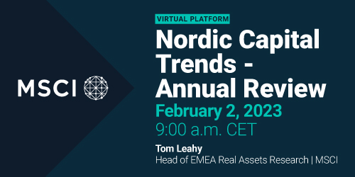 MSCI_Inc's tweet image. Join us on Feb 2 for the Nordic Capital Trends - Annual review with Tom Leahy, Head of EMEA Real Assets Research, focusing on high inflation, rising interest rates &amp;amp; concerns over economic growth.
ms.spr.ly/6012ef5c2
#MSCIrealassets #realestate #datanalytics