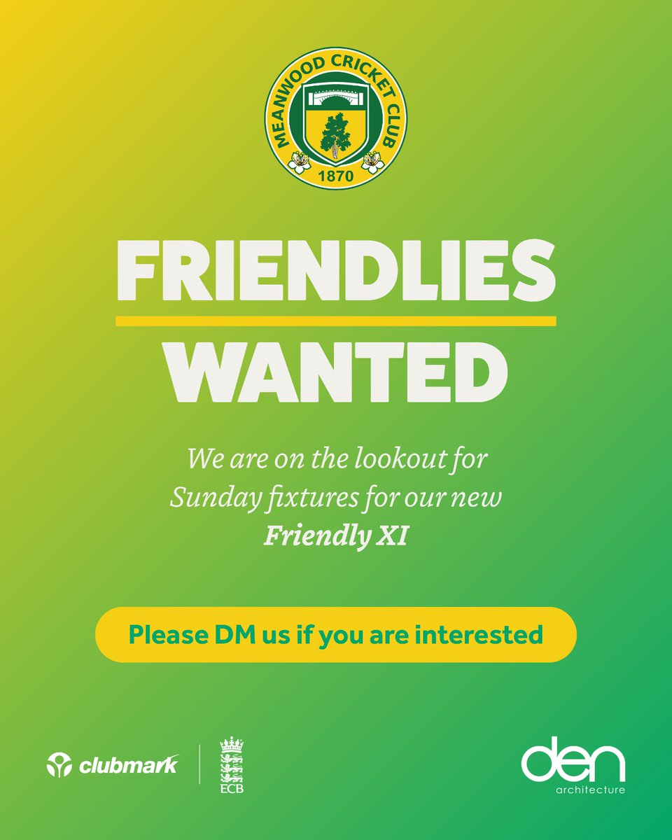 Meanwood Cricket Club (@meanwoodcc) on Twitter photo We are on the lookout for Sunday friendly fixtures. Please DM if interested. @DalesCouncil <a href="/LWcricketleague/">Leeds & Wetherby Cricket League</a> <a href="/Nidderdale1894/">Theakston Nidderdale Amateur Cricket League</a> <a href="/HalifaxCL/">Halifax Cricket League</a> <a href="/HuddersfieldCCL/">Huddersfield CCL</a> <a href="/bclcricket/">Gordon Rigg Bradford Premier League</a> @HuntersYLN <a href="/PontyDCL/">PDCL</a> We are on the lookout for Sunday friendly fixtures. Please DM if interested. @DalesCouncil <a href="/LWcricketleague/">Leeds & Wetherby Cricket League</a> <a href="/Nidderdale1894/">Theakston Nidderdale Amateur Cricket League</a> <a href="/HalifaxCL/">Halifax Cricket League</a> <a href="/HuddersfieldCCL/">Huddersfield CCL</a> <a href="/bclcricket/">Gordon Rigg Bradford Premier League</a> @HuntersYLN <a href="/PontyDCL/">PDCL</a>