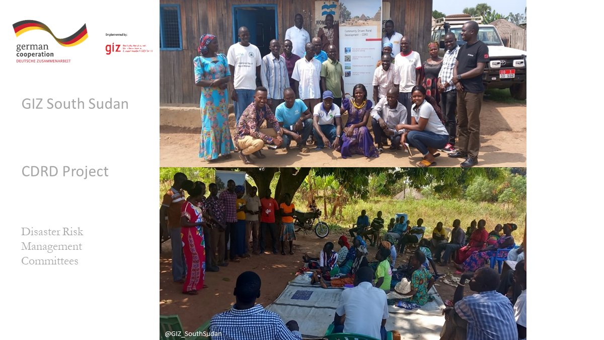 #StrategicLearning through #DisasterRiskManagement Committees (DRMC):

In Yei & Magwi, #gender-sensitive & #inclusive DRMCs inform communities on #ClimateRisks & #DRM action planning to promote #sustainability & #participation in #CommunityDevelopmentPlanning.

#SSOT