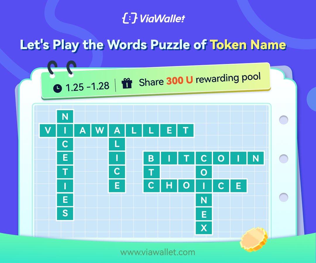 🔔 Play the Words Puzzle to Win $300 Share your wishes about ViaWallet in 2023 using the word in Puzzle 🎊 ✅ Follow @ViaWallet ✅ Like + RT + Tag 3 ppl ✅ Comment the token name hidden in puzzle Submission ends 28th Jan. One entry per person. #ViaWallet #Newyear