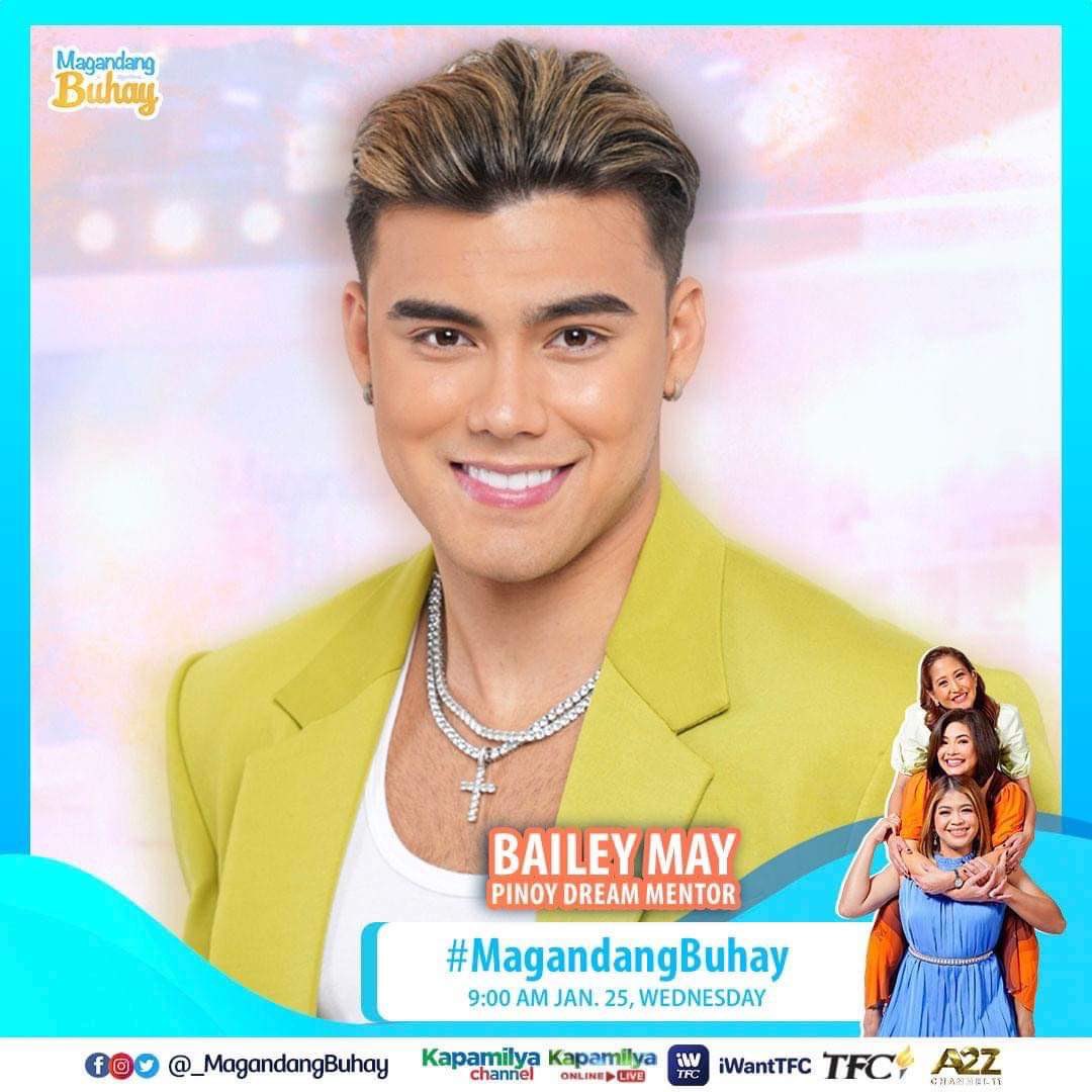 baileymay's tweet photo. Exclusive kwentuhan with Dream Mentor Bailey May! Alamin ang latest update sa kanyang lovelife. Abangan ngayong Wednesday, 9:00 AM sa #MagandangBuhay! https://t.co/fBW1g9IPGU