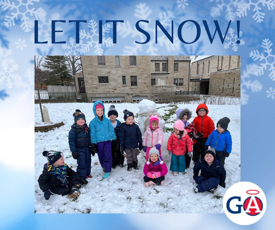GACincinnati's tweet photo. Let it snow!! Our Preschoolers enjoyed the winter weather by building a snowman and making snow angels. #gaisfamily https://t.co/BG4sbvgf9T