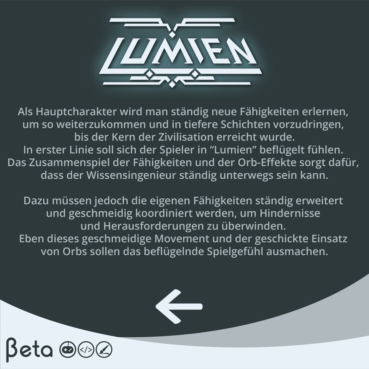 Hier können wir euch nun die neuesten Informationen zu unserem Game vorstellen! #beta2023 #betamittweida #HSMW #hochschulemittweida #gamedevelopment #Lumien