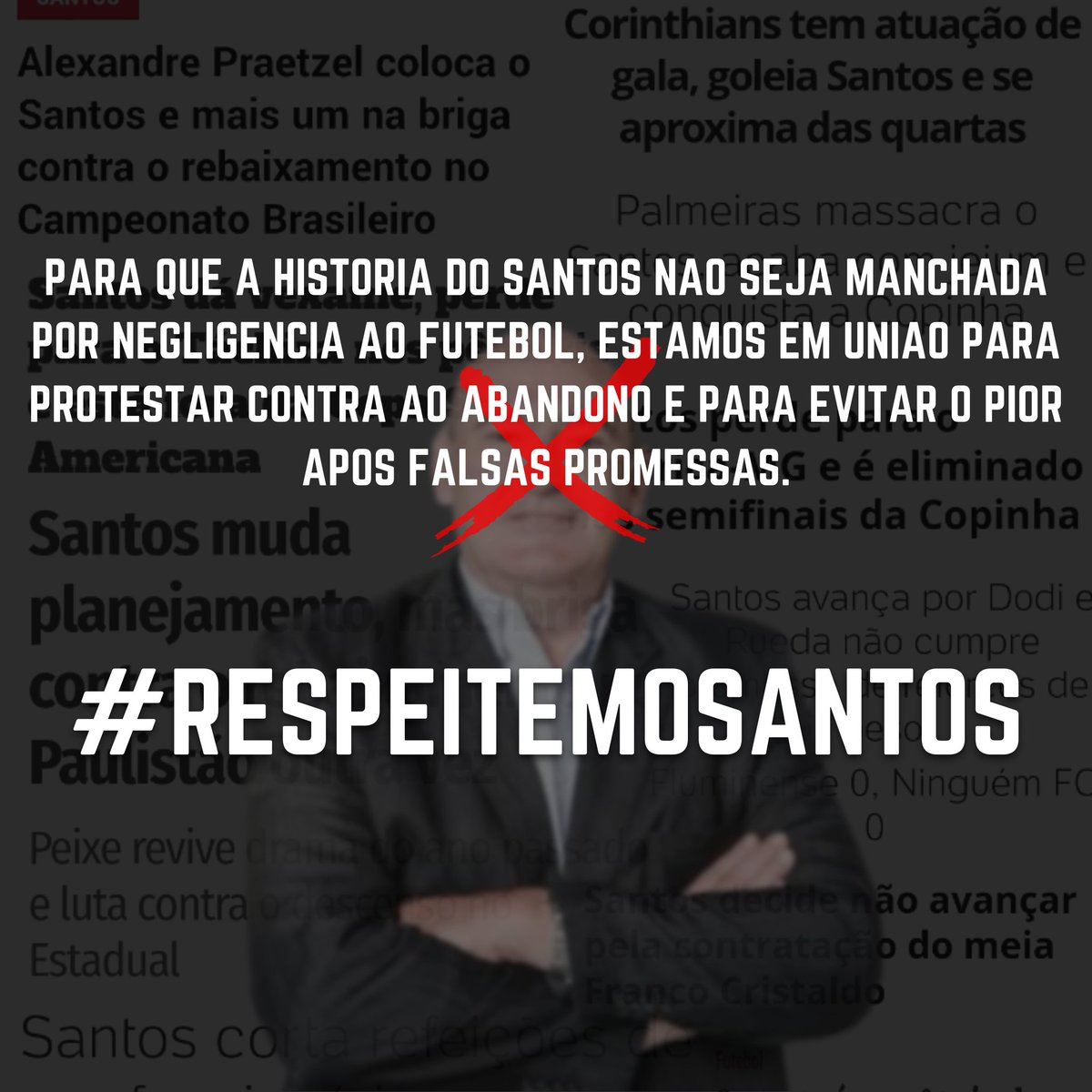 santos_scouts's tweet photo. #RespeitemOSantos

Não pode deixar que a história do maior clube do mundo continue desse jeito.

O Santos vem sendo negligenciado a cada dia que passa, e quem paga o pato é a gente.

Respeitem o Santos, o maior time do mundo. https://t.co/sisuvkhK18
