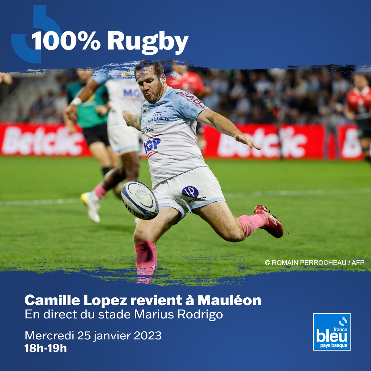 icipaysbasque's tweet photo. 🔴 EVENEMENT 100% RUGBY

👉 Camille Lopez de retour à Mauléon avec 100% Rugby

🏟️ En direct de Marius Rodrigo

📆 25/01, 18h

Sa saison à Bayonne, ses souvenirs à Mauléon, le derby Nafarroa-Mauléon à venir...

Venez ce mercredi à l'émission 100% Rugby ! #FBSport #Top14 #PusaMaule https://t.co/uLRxe6chWj