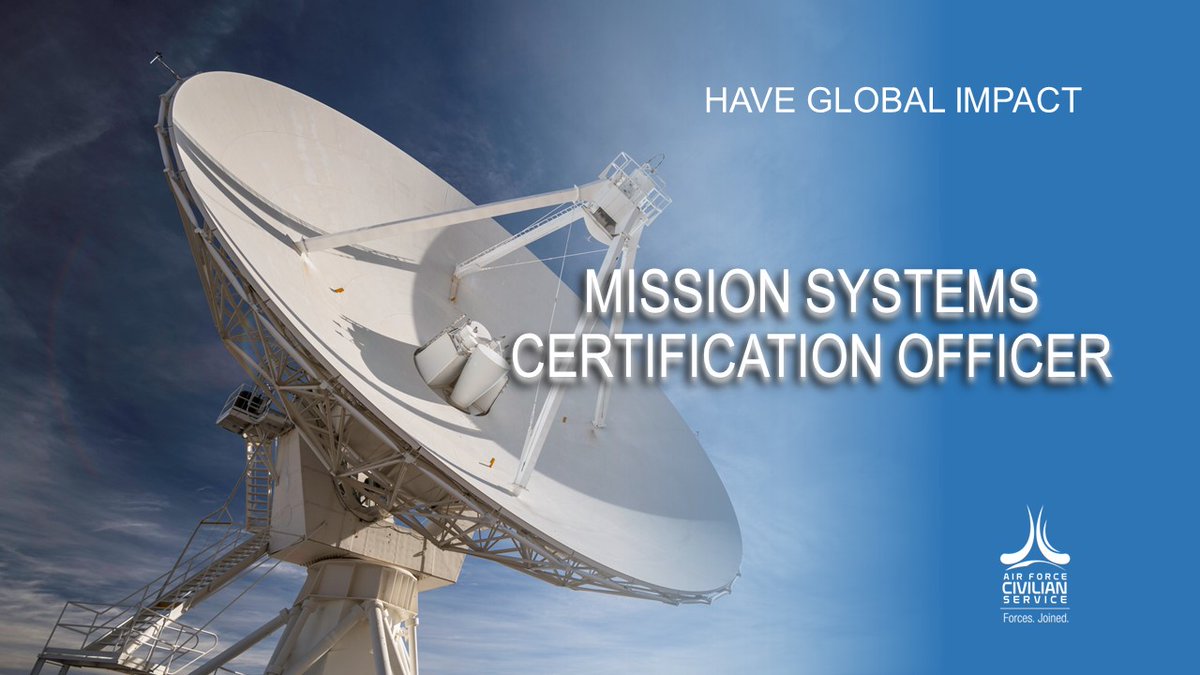 afcivilian's tweet photo. The Air Force Civilian Service (#AFCS) is looking for a Mission Systems Certification Officer to work in Colorado Springs, CO.
Click the link for more information and to apply today: https://t.co/9S98utm6sk
#ItsACivilianThing #ForcesJoined #WeAreAFCS #NoUniform https://t.co/SQupxRZdVV