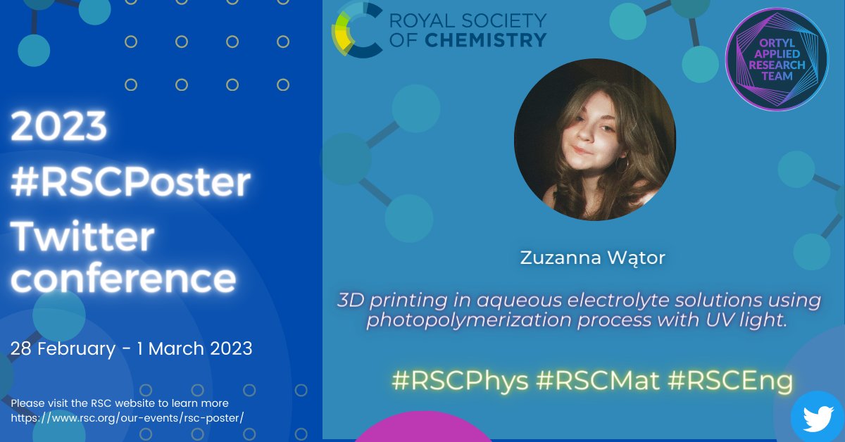 I'm delighted to share that i've already registered for the upcoming #RSCPosters conference organized by @RoySocChem 🥰🎉 Don't wait and sign up today! ✍️🧪
#OrtylPhotoLab #RSCPoster #RSCPosterPitch #RSCPosterLive @JoannaOrtyl